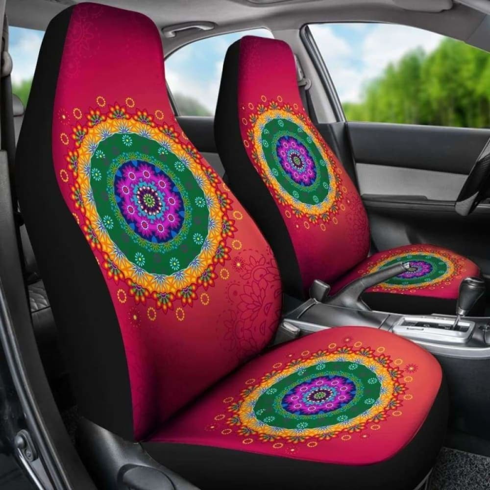 Rainbow Mandala Car Seat Covers