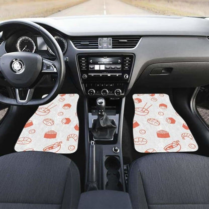 Sushi Pattern Front And Back Car Mats