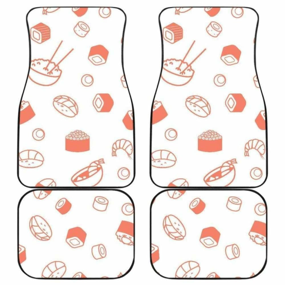 Sushi Pattern Front And Back Car Mats