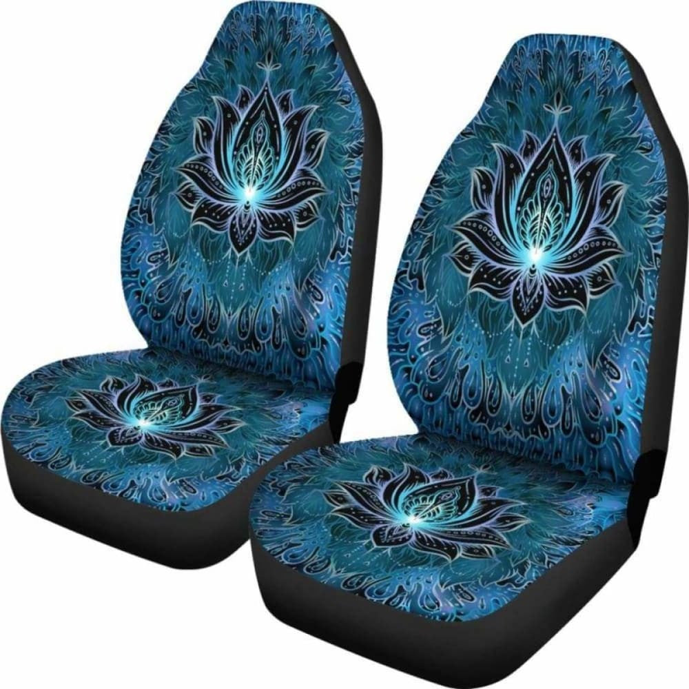 Blue Lotus Flower Car Seat Covers