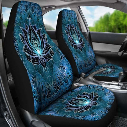 Blue Lotus Flower Car Seat Covers