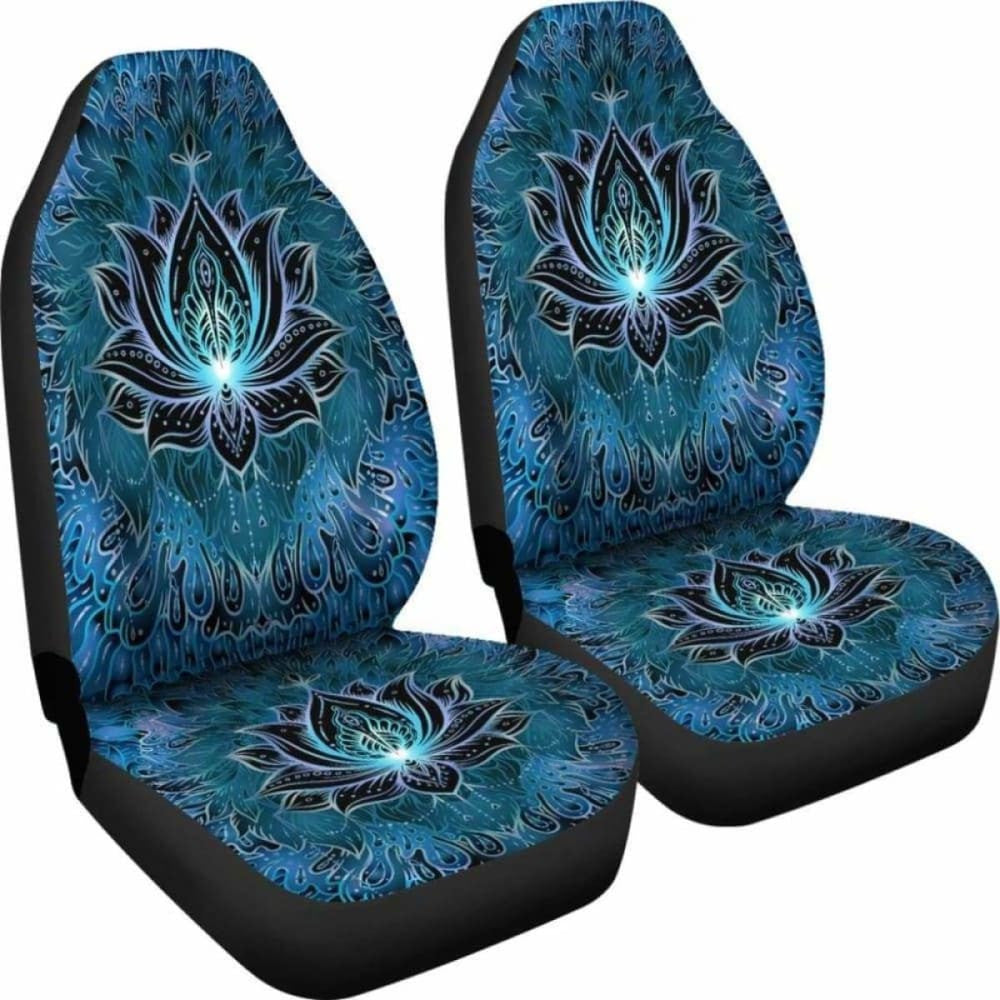 Blue Lotus Flower Car Seat Covers