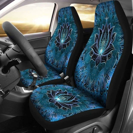 Blue Lotus Flower Car Seat Covers
