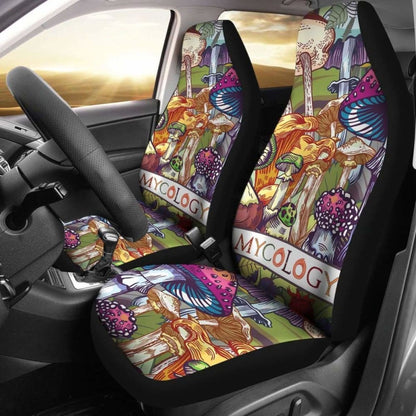 Colorful Mycology Mushroom Car Seat Covers