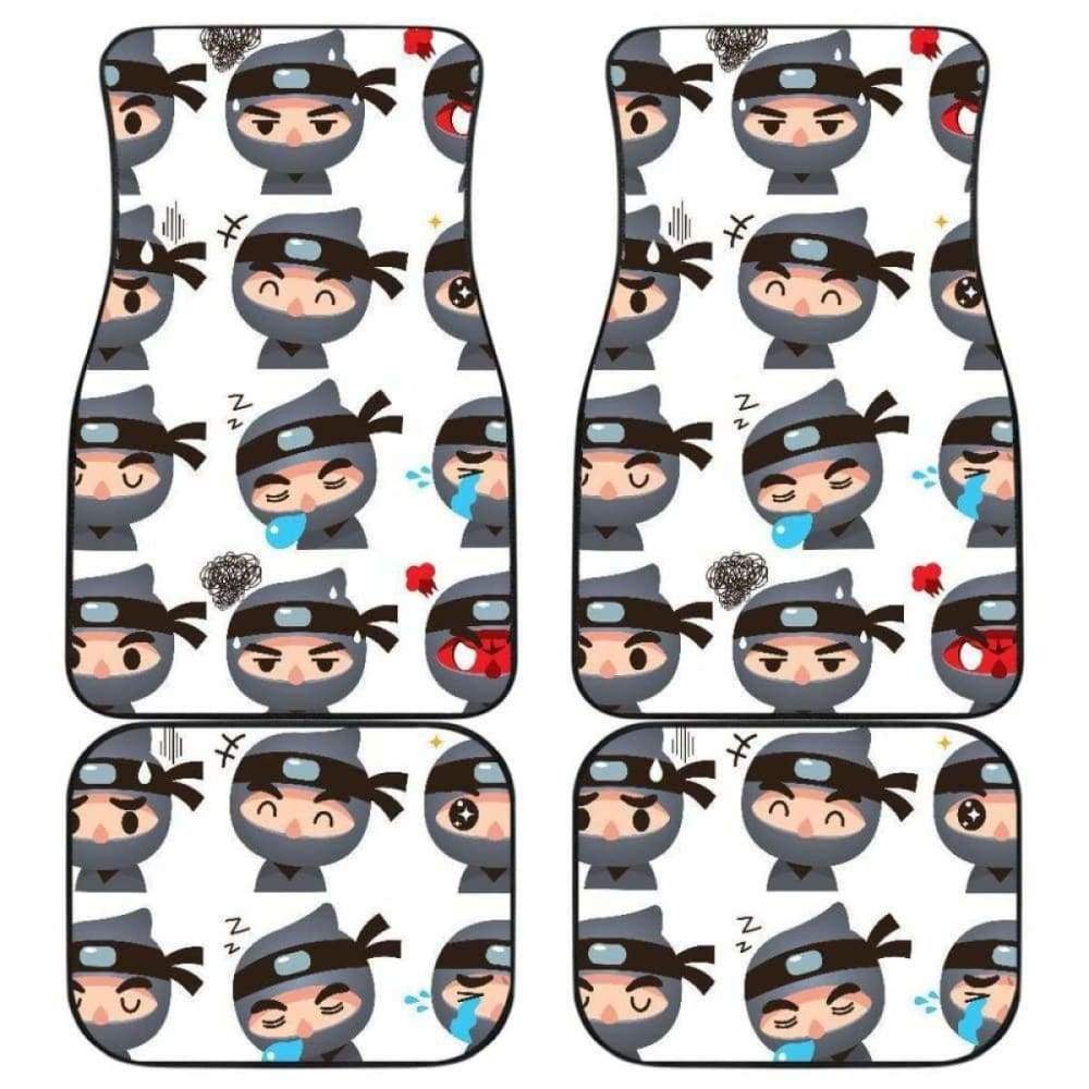 Cute Ninja Design Pattern Front And Back Car Mats