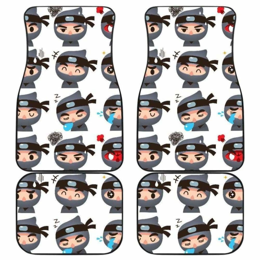 Cute Ninja Design Pattern Front And Back Car Mats