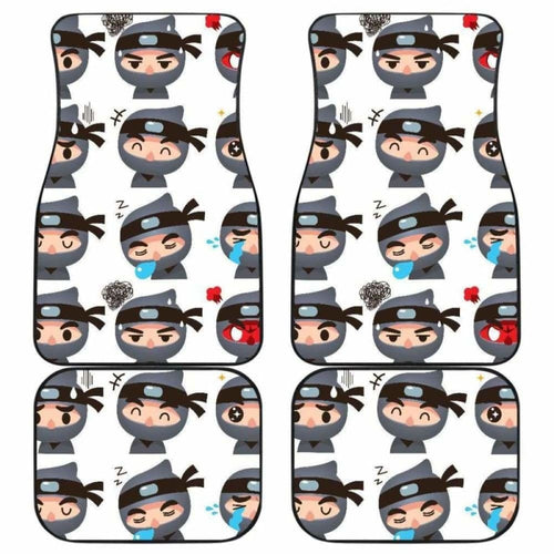 Cute Ninja Design Pattern Front And Back Car Mats
