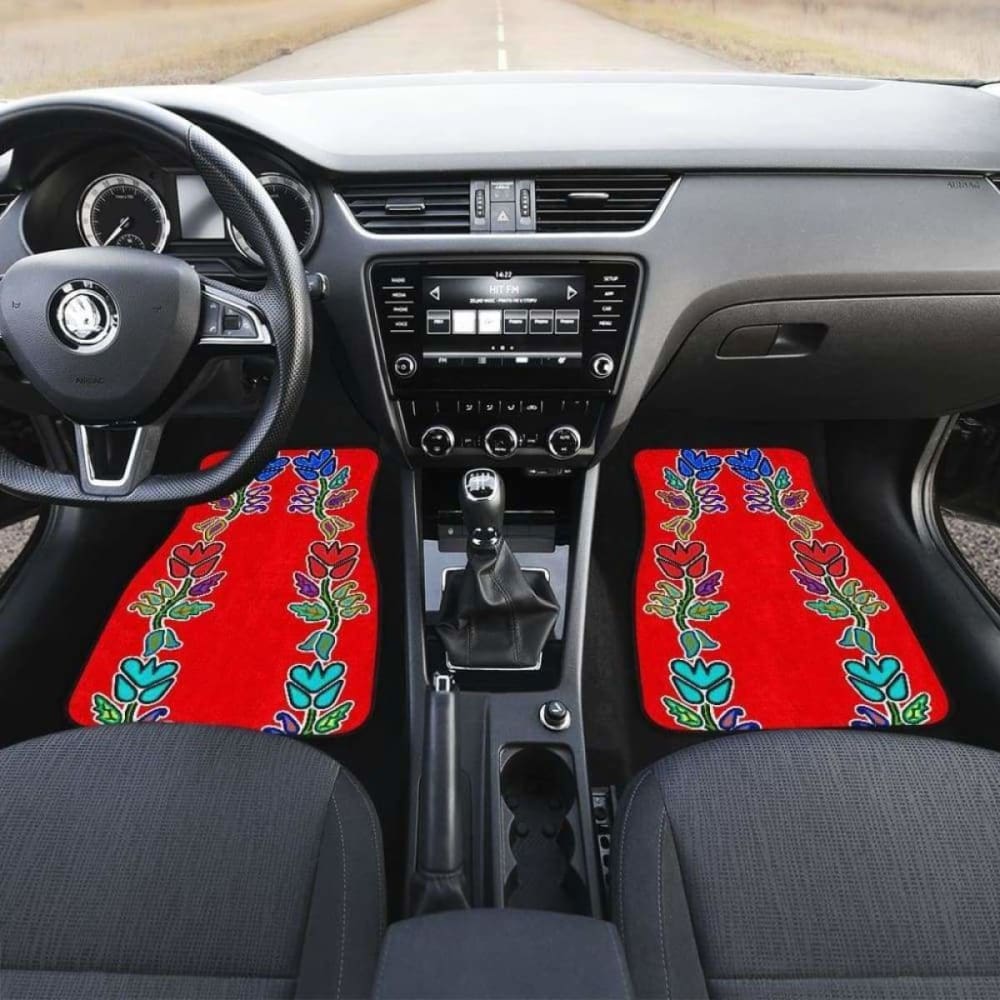 Generations Floral Old Tradecloth Red Car Floor Mats