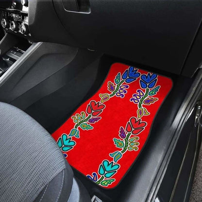 Generations Floral Old Tradecloth Red Car Floor Mats