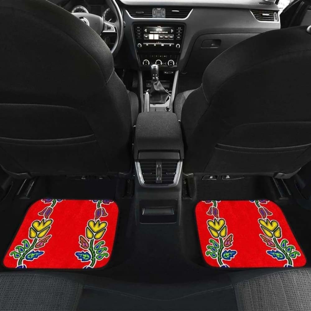 Generations Floral Old Tradecloth Red Car Floor Mats