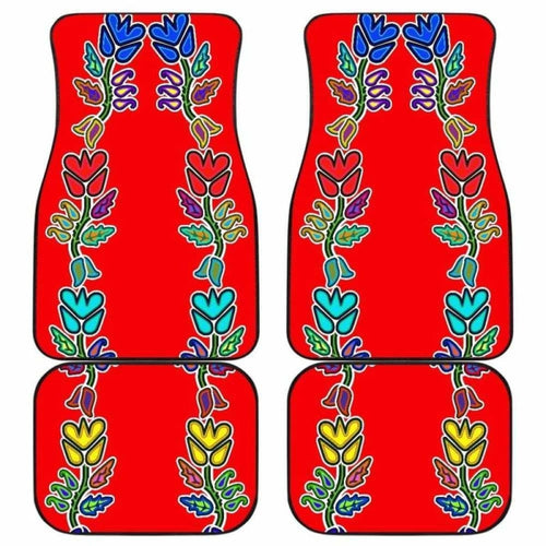 Generations Floral Old Tradecloth Red Car Floor Mats