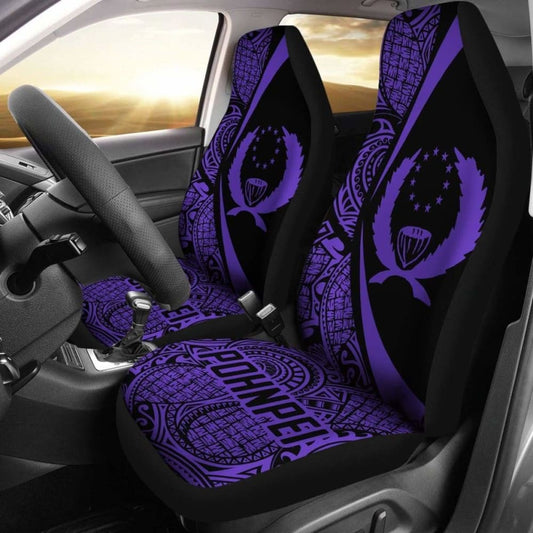 Pohnpei Coat Of Arm Polynesian Car Seat Covers Circle Style