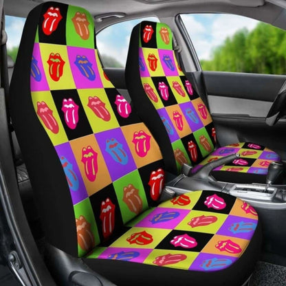 Rainbow Tongue Colorful Pattern Car Seat Covers