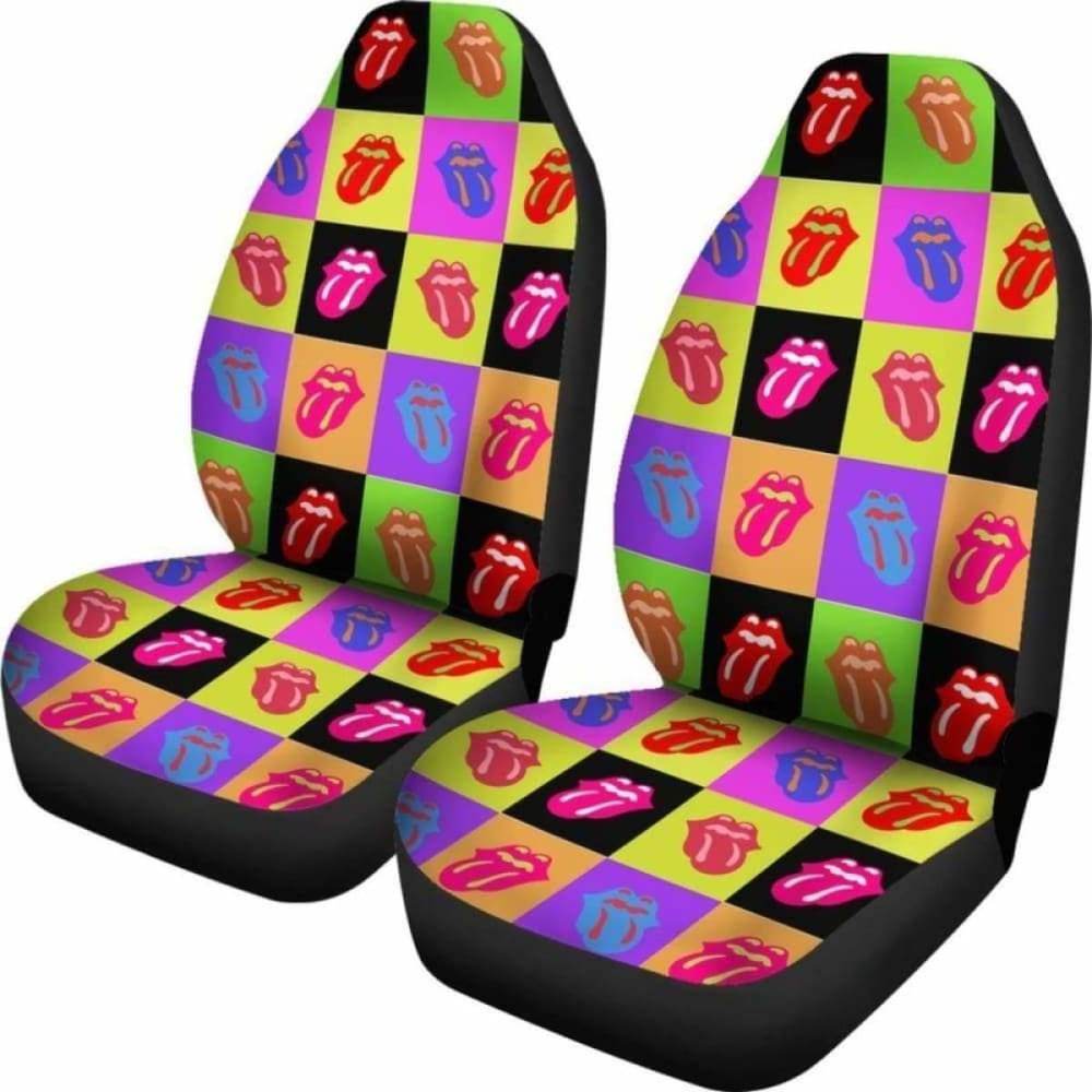 Rainbow Tongue Colorful Pattern Car Seat Covers