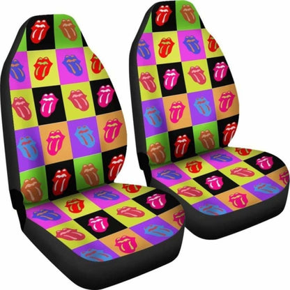 Rainbow Tongue Colorful Pattern Car Seat Covers