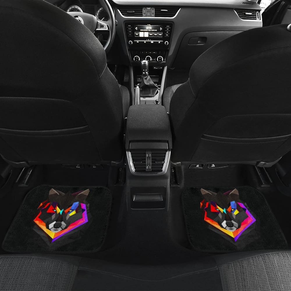 Poly Art Wolf Car Floor Mats