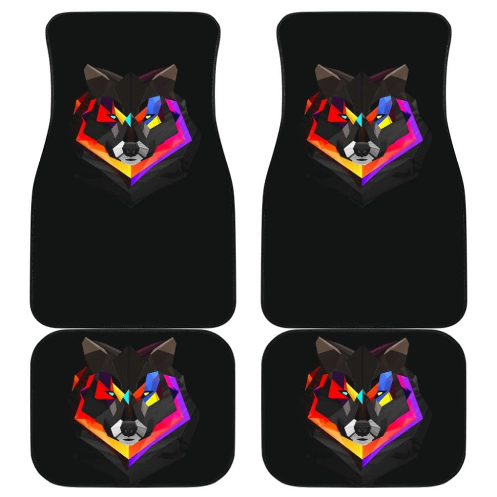Poly Art Wolf Car Floor Mats