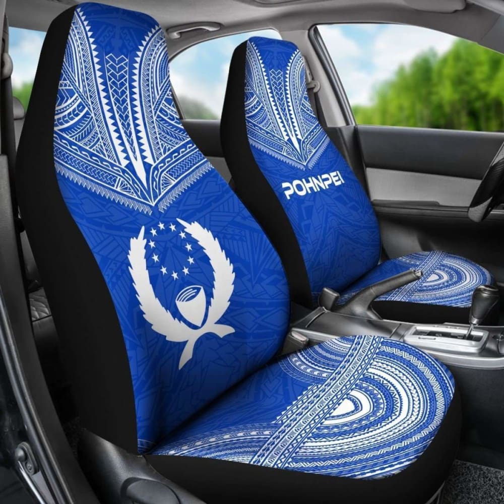 Pohnpei Flag Polynesian Chief Car Seat Cover
