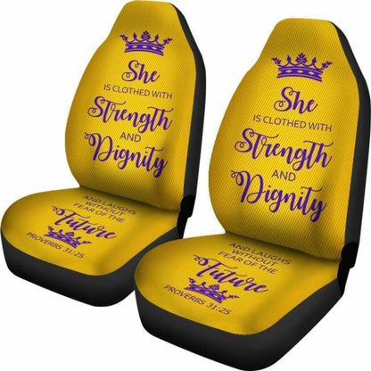 Proverbs Woman Car-Suv Seat Cover Gold-Purple