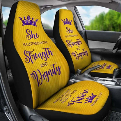 Proverbs Woman Car-Suv Seat Cover Gold-Purple