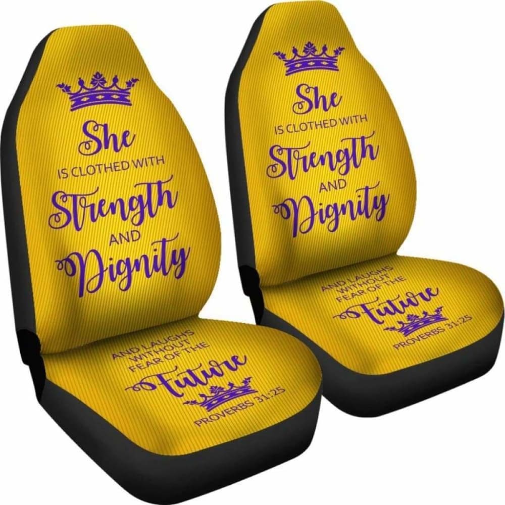 Proverbs Woman Car-Suv Seat Cover Gold-Purple