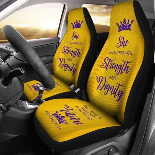 Proverbs Woman Car-Suv Seat Cover Gold-Purple