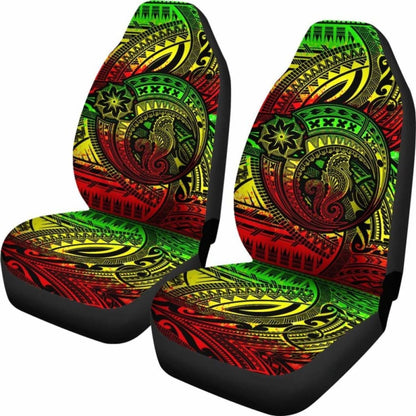 Seahorse Polynesian Car Seat Covers - Polynesian Tattoo Reggae -