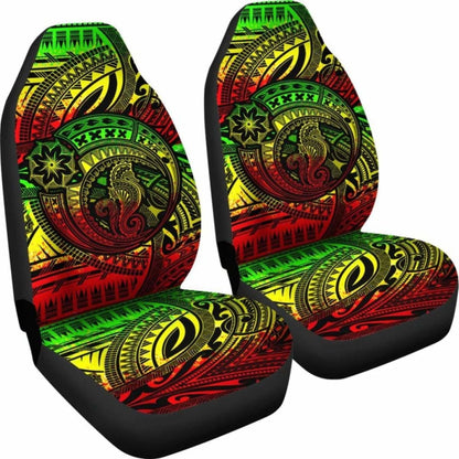 Seahorse Polynesian Car Seat Covers - Polynesian Tattoo Reggae -
