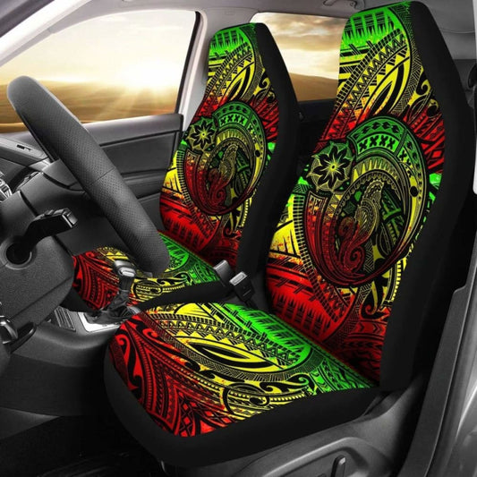 Seahorse Polynesian Car Seat Covers - Polynesian Tattoo Reggae -