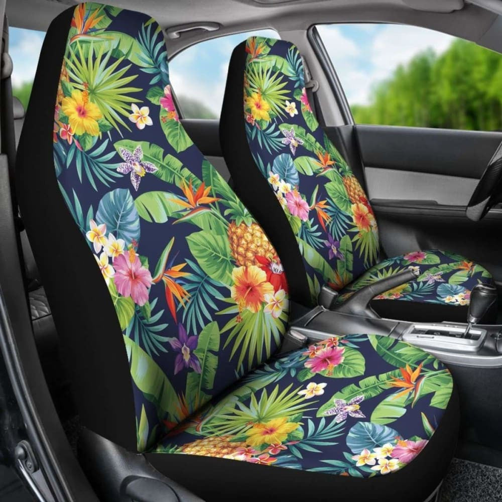 Pineapple And Flower Car Seat Cover
