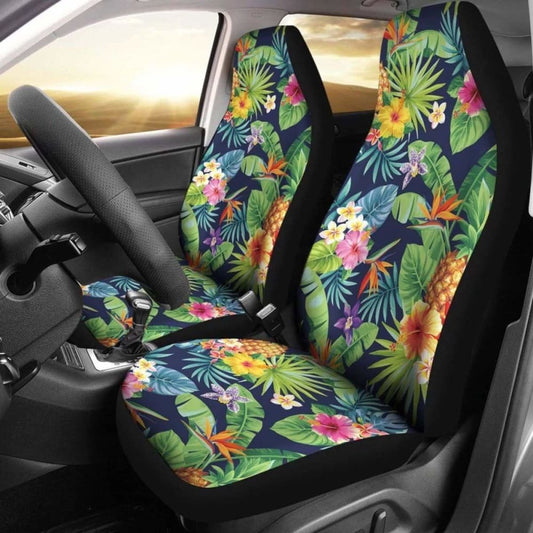 Pineapple And Flower Car Seat Cover