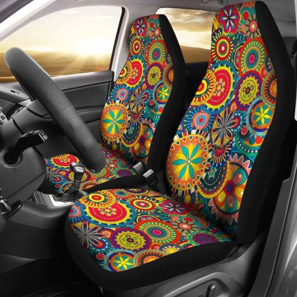 Colorful Floral Pattern Boho Car Seat Covers