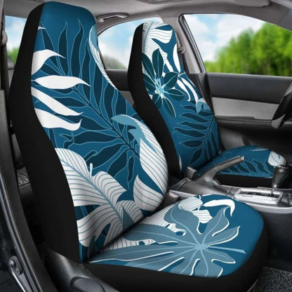 Blue Leaves Car Seat Covers