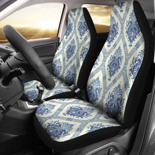 Blue Floral Pattern Boho Car Seat Covers
