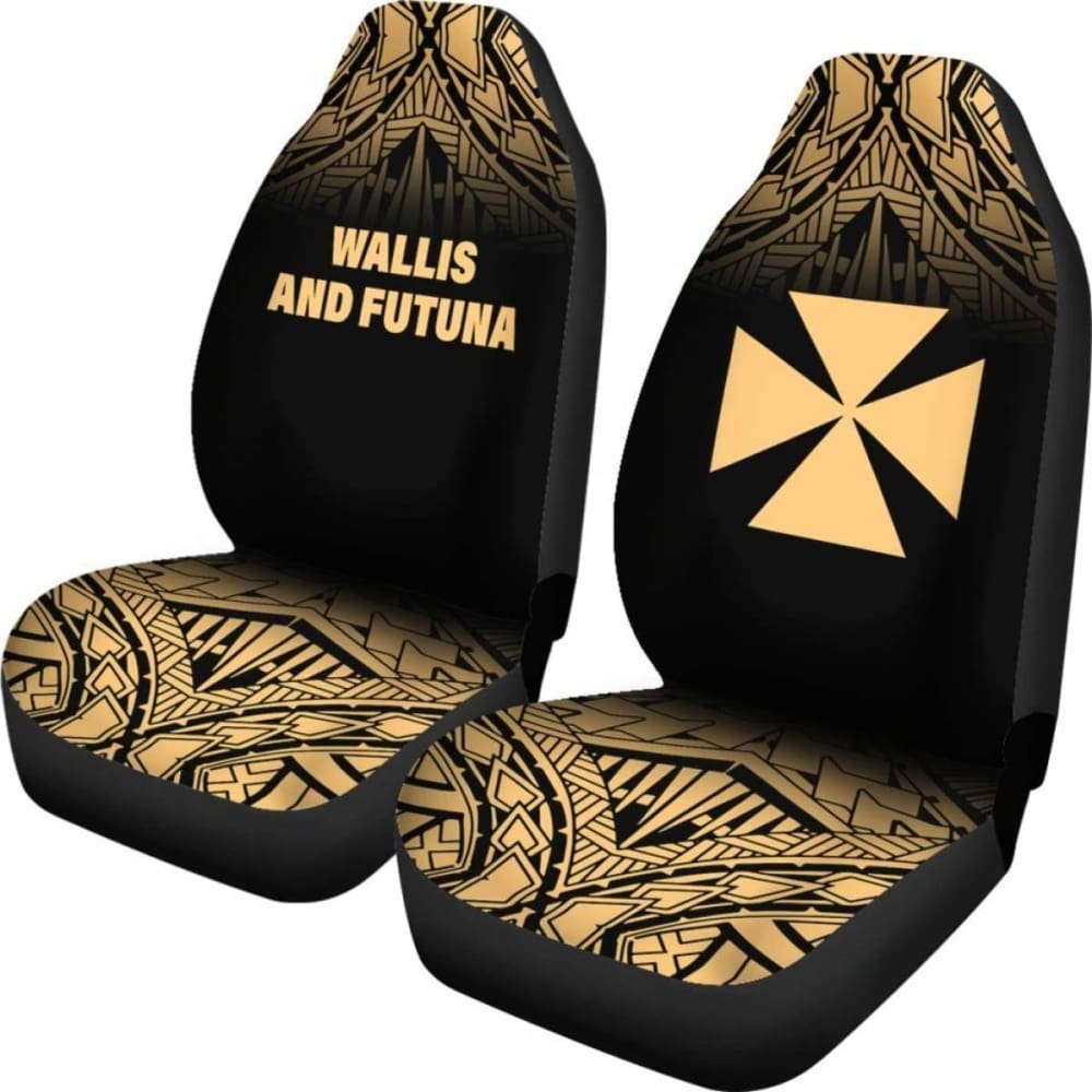 Wallis And Futuna Polynesian Car Seat Covers - Gold Fog -