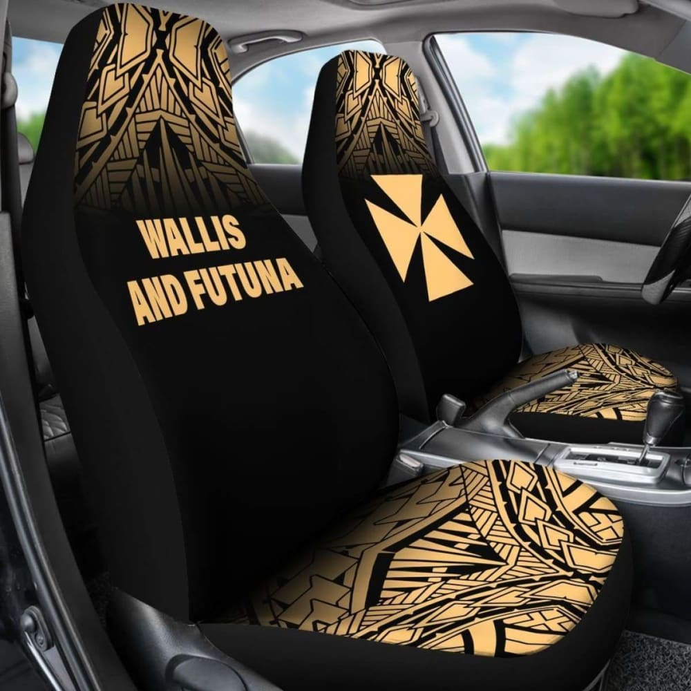 Wallis And Futuna Polynesian Car Seat Covers - Gold Fog -