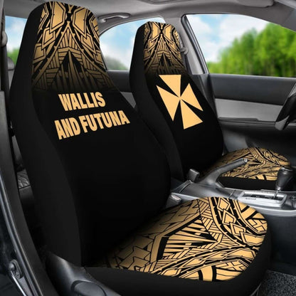 Wallis And Futuna Polynesian Car Seat Covers - Gold Fog -