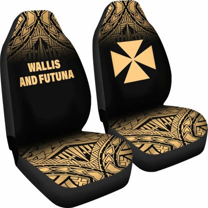 Wallis And Futuna Polynesian Car Seat Covers - Gold Fog -