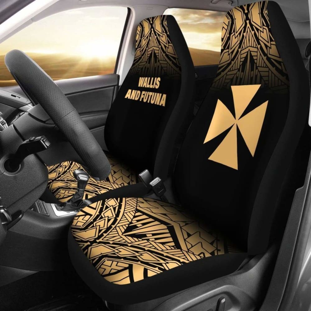 Wallis And Futuna Polynesian Car Seat Covers - Gold Fog -