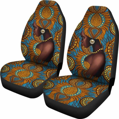 African Car Seat Covers - Africa Black Girl Floral -