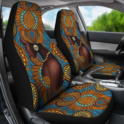 African Car Seat Covers - Africa Black Girl Floral -