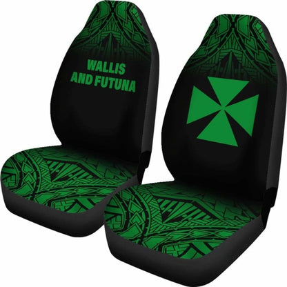 Wallis And Futuna Polynesian Car Seat Covers - Green Fog -