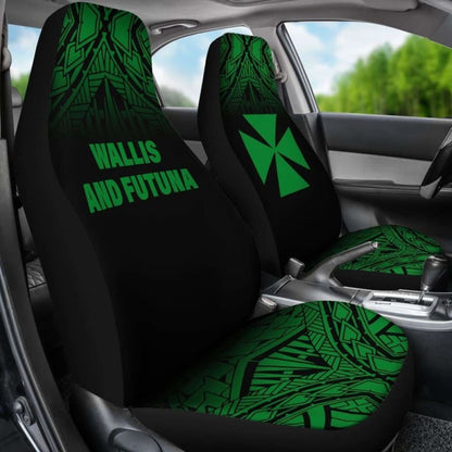 Wallis And Futuna Polynesian Car Seat Covers - Green Fog -