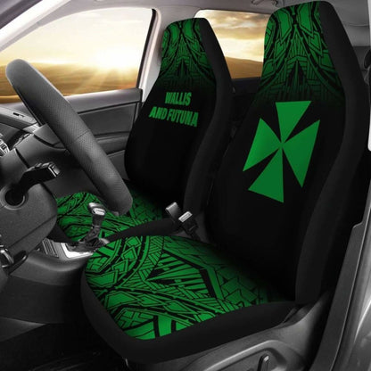 Wallis And Futuna Polynesian Car Seat Covers - Green Fog -