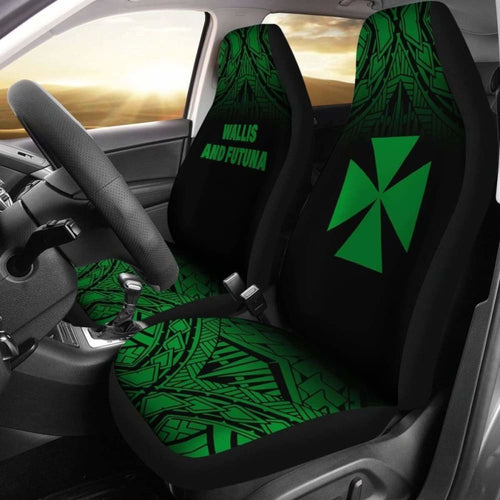 Wallis And Futuna Polynesian Car Seat Covers - Green Fog -