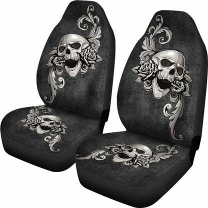Set Of - Skull Floral - Car Seat Covers