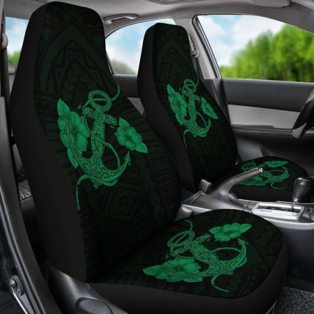 Anchor Green Poly Tribal Car Seat Covers -