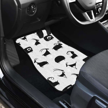 Goat Ram Pattern Front And Back Car Mats