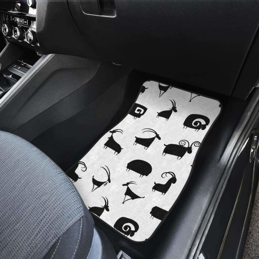 Goat Ram Pattern Front And Back Car Mats
