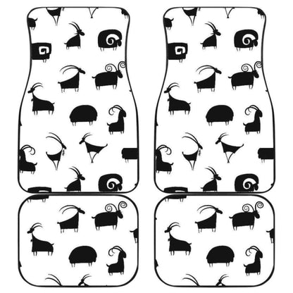 Goat Ram Pattern Front And Back Car Mats
